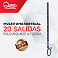Multitoma Vertical de 20 entradas NEMA 5-15R Polo aislado a tierra - Miniatura 1