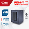 Gabinete Rack de Piso 20U | Ancho: 580 mm • Fondo: 610 mm | Puerta Frontal en Vidrio de Seguridad