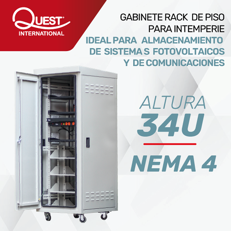 Gabinete Rack de Intemperie, para Equipos de Comunicaciones y Sistemas Fotovoltaicos 1