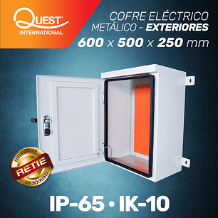 Cofre Eléctrico Metálico 600 x 500 x 250 Uso Exterior 