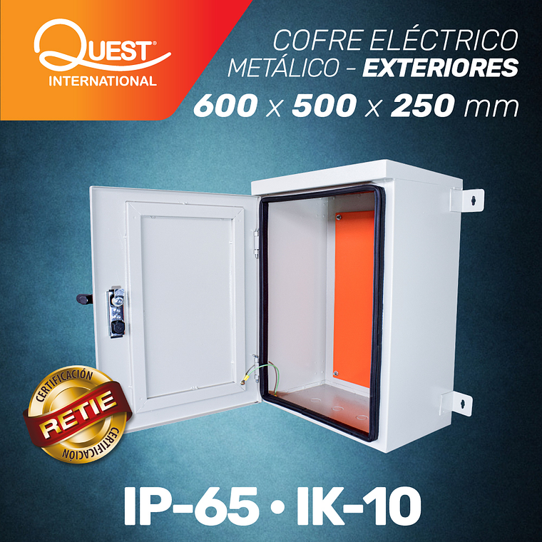 Cofre Eléctrico Metálico 600 x 500 x 250 Uso Exterior  1