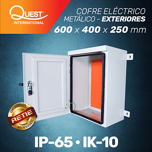 Cofre Eléctrico Metálico 600 x 400 x 250 Uso Exterior 