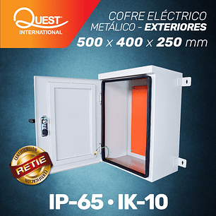 Cofre Eléctrico Metálico 500 x 400 x 250 Uso Exterior 