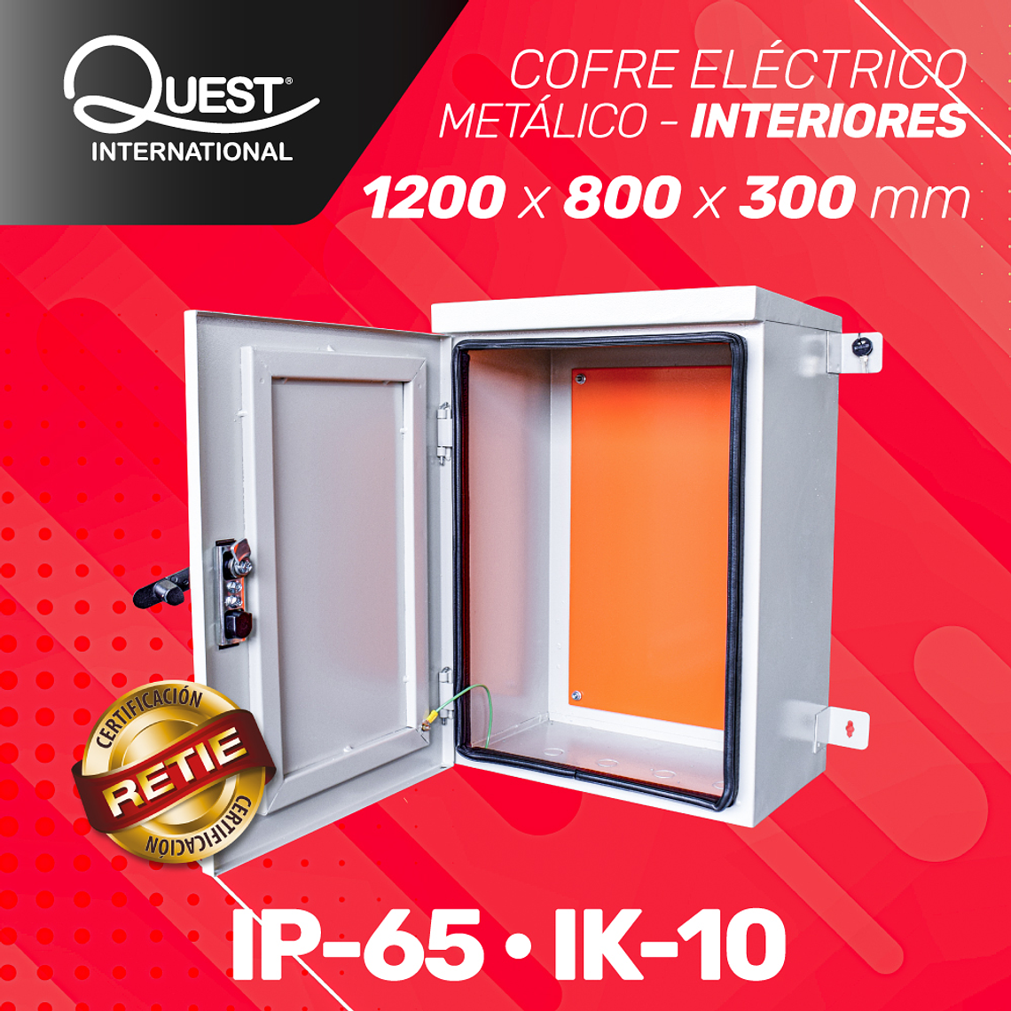 Cofre Eléctrico Metálico 1200 x 800 x 300 Uso Interior  1