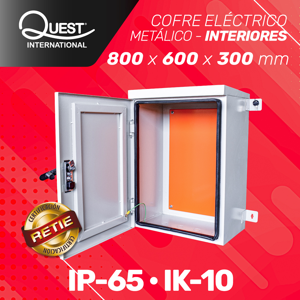 Cofre Eléctrico Metálico 800 x 600 x 300 Uso Interior  1