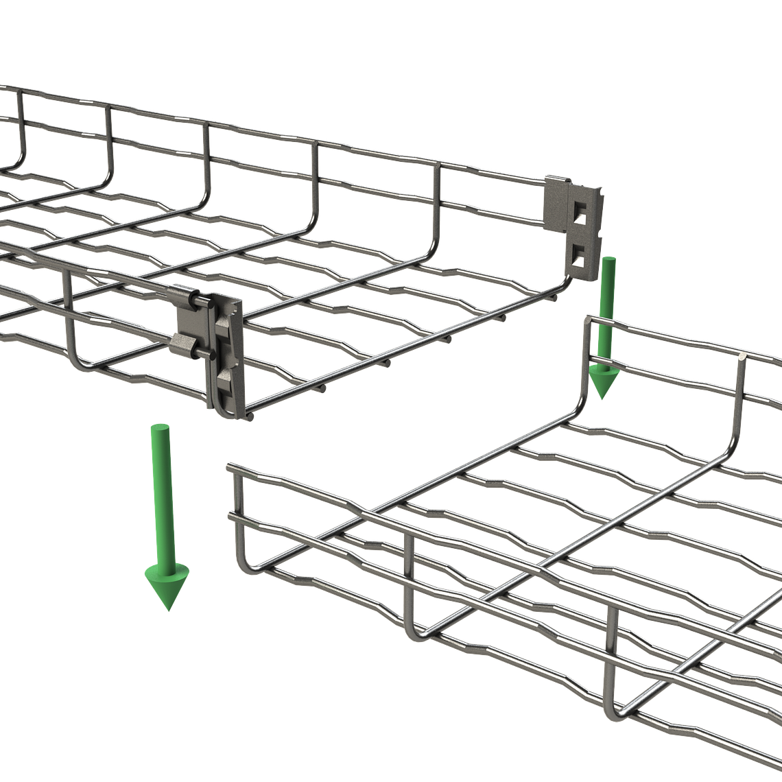 Bandeja Portacable tipo Malla Alto: 65 mm Ancho: 100 mm Largo: 3 mts 5