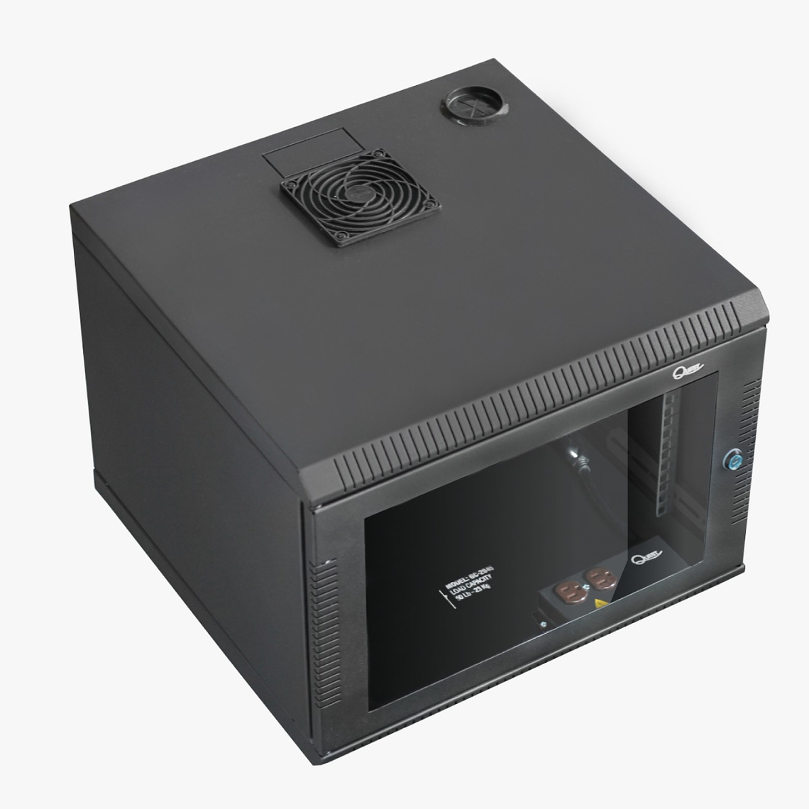 Gabinete Rack de Pared Compacto de 7U con Puerta en vidrio • Color: Negro  2