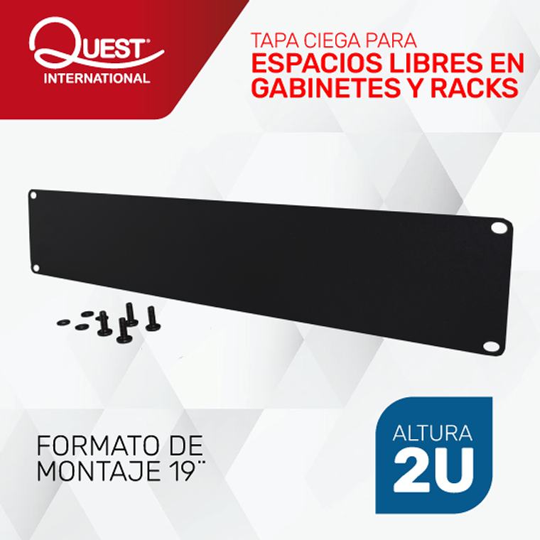 Tapa Ciega de 2U para Gabinete o Rack 1