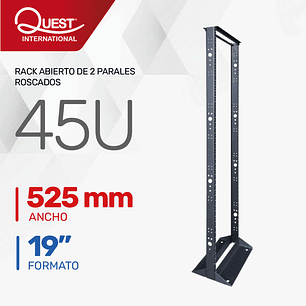 Rack abierto de 2 Parales Roscados en formato de 19