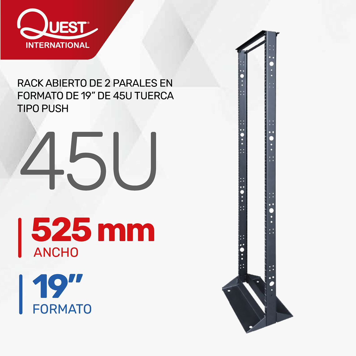 Rack Abierto de 2 Parales en Formato de 19