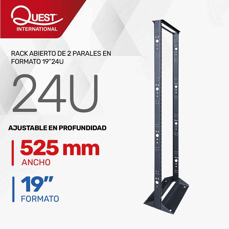 Rack abierto de 2 Parales en formato de 19
