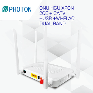 ONU HGU XPON con: 2GE +CATV +USB + WI-FI 2.4-5 Gh, AC, DUAL BAND
