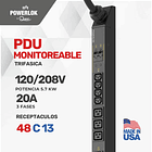 PDU Monitoreable para Rack - 20A 120/ 208 Voltios - 3 FASES (5,7kW) | 48 Salidas C13 Tipo L6-30P  1