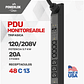 PDU Monitoreable para Rack - 20A 120/ 208 Voltios - 3 FASES (5,7kW) | 48 Salidas C13 Tipo L6-30P  - Miniatura 1
