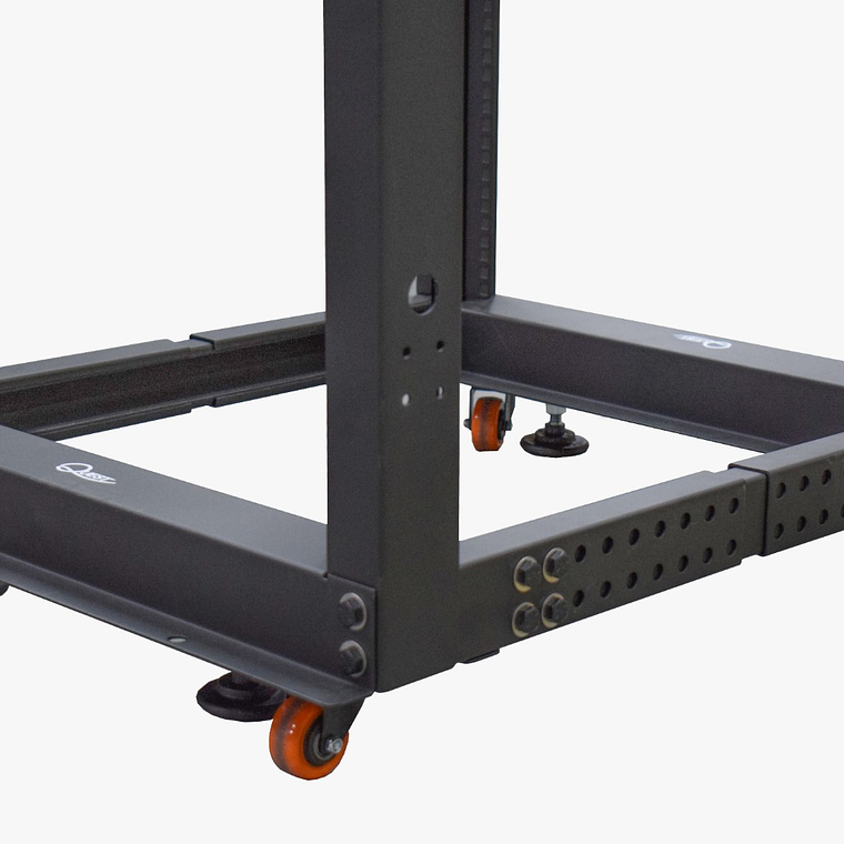 Rack Abierto de 4 Parales con Ruedas y Niveladores 45U Ajustable en Profundidad 4