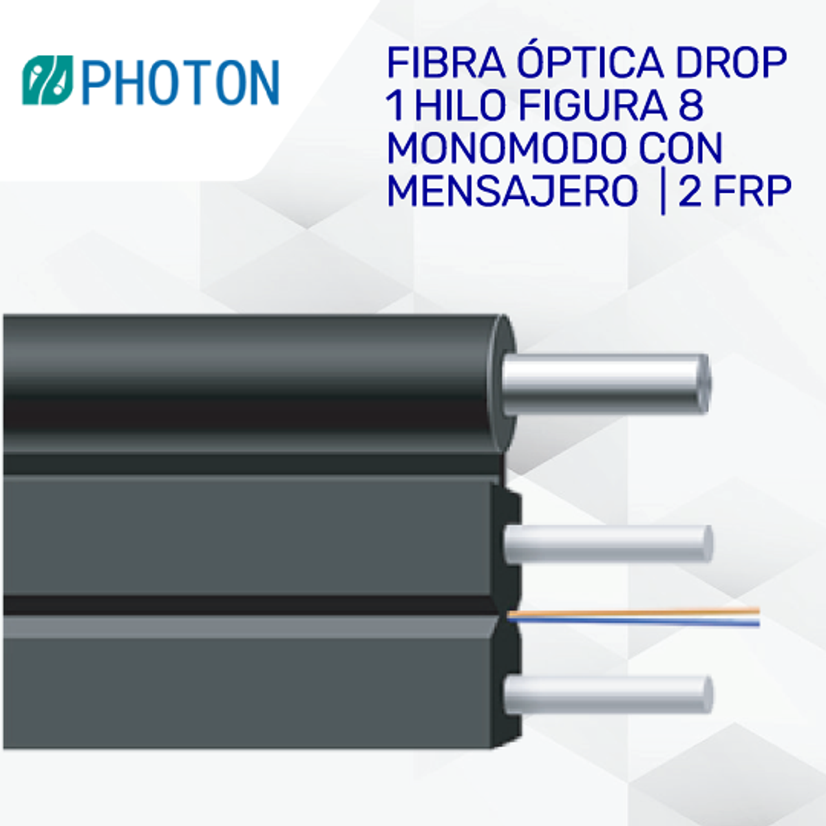 Fibra óptica drop de 1 hilo figura 8 monomodo G.657. A1