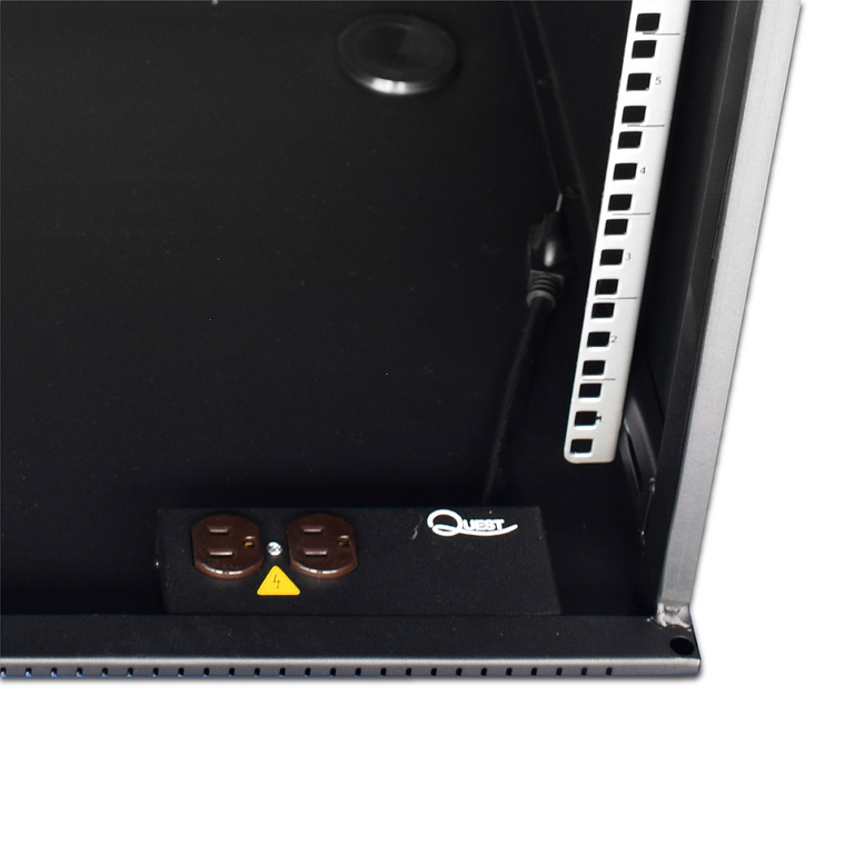 Gabinete Rack de Pared Compacto de 7U con Puerta en vidrio • Color: Negro  4