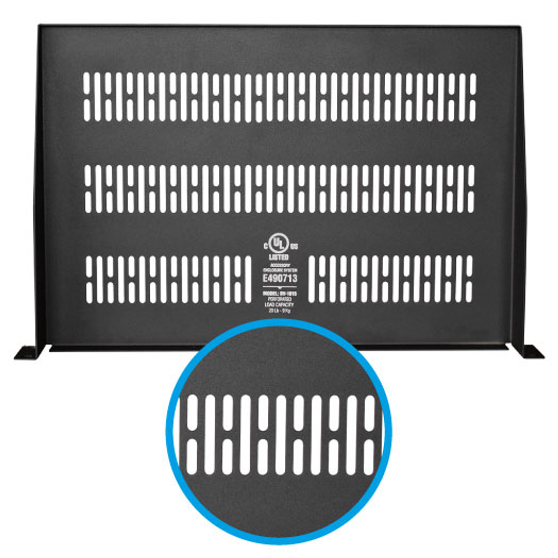 Bandeja Fija Ventilada de 1U • Profundidad: 305 mm 4