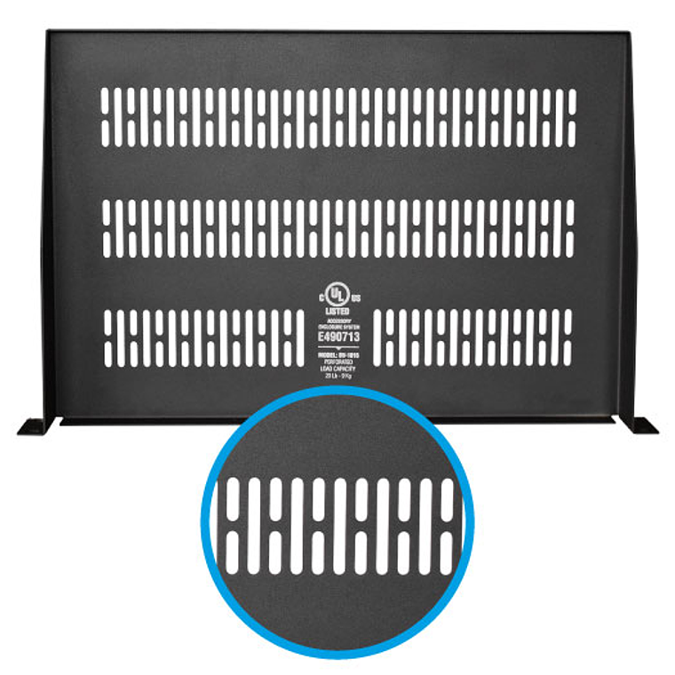 Bandeja Fija Ventilada de 1U • Profundidad: 305 mm 4