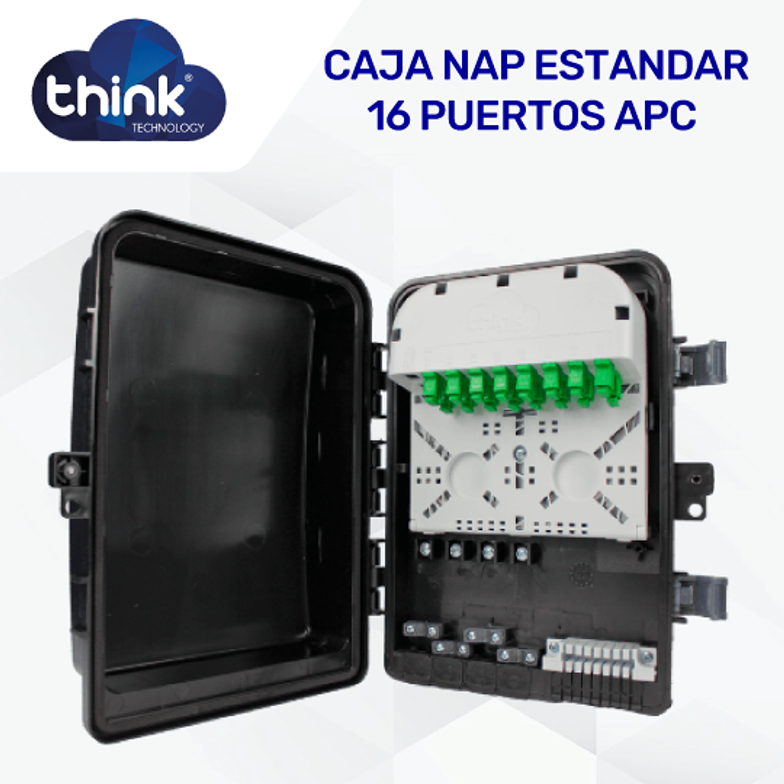 Caja NAP ESTANDAR para poste de 16 puertos con conectores SC/APC | IP65 1