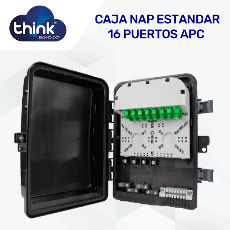 Caja NAP ESTANDAR para poste de 16 puertos con conectores SC/APC | IP65 1