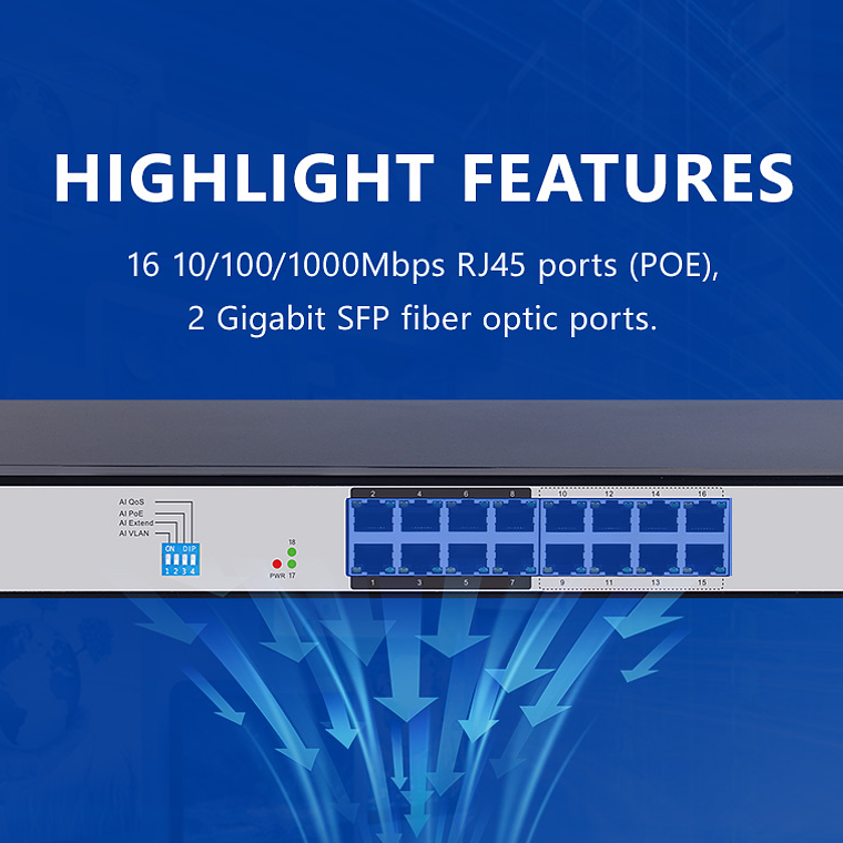 Switch  PoE Gigabit Easy Smart de 16 puertos 5