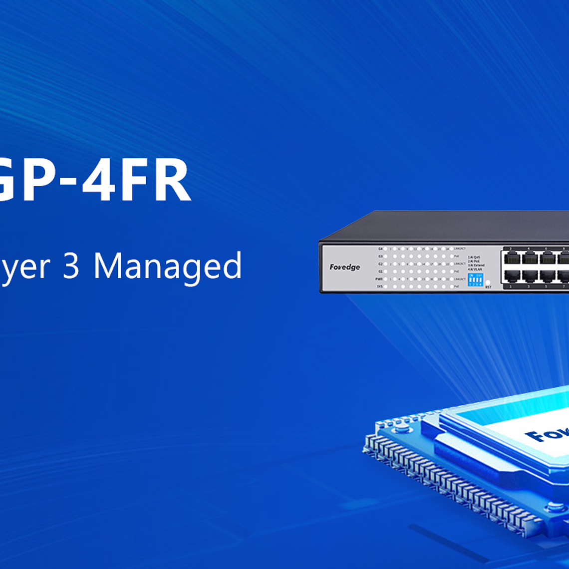 Switch POE de gestión Capa 3 con 24 puertos Gigabit + 4 puertos SFP y Puerto de Consola 3