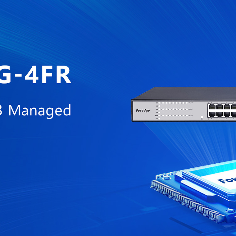 Switch Ethernet gestionado  L3 de 24 puertos Gigabit + 4 puertos de fibra óptica SFP gigabit 3