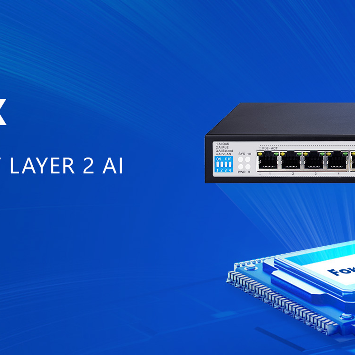 Switch AI PoE gigabit capa 2 de 8 puertos 1