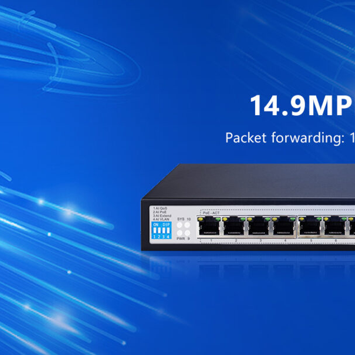 Switch AI PoE gigabit capa 2 de 8 puertos 9