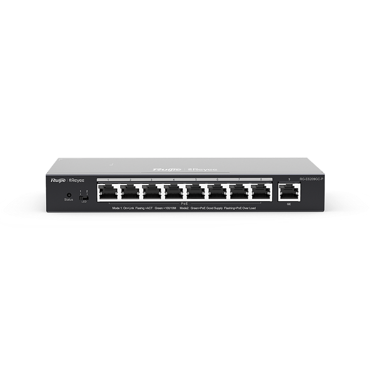 Switch inteligente de 9 puertos gigabit PoE gestionado en la nube 2
