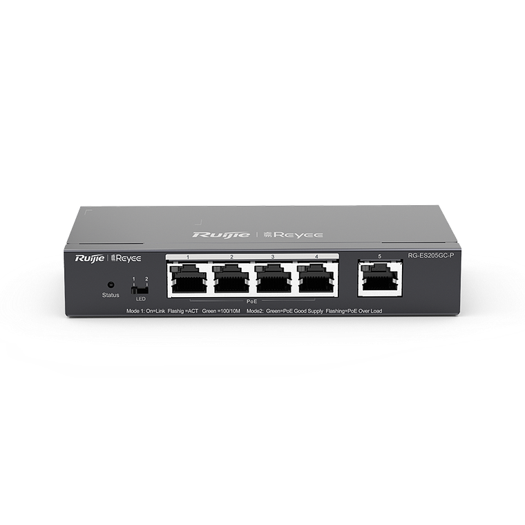 Switch inteligente de 5 puertos gigabit PoE gestionado en la nub 2