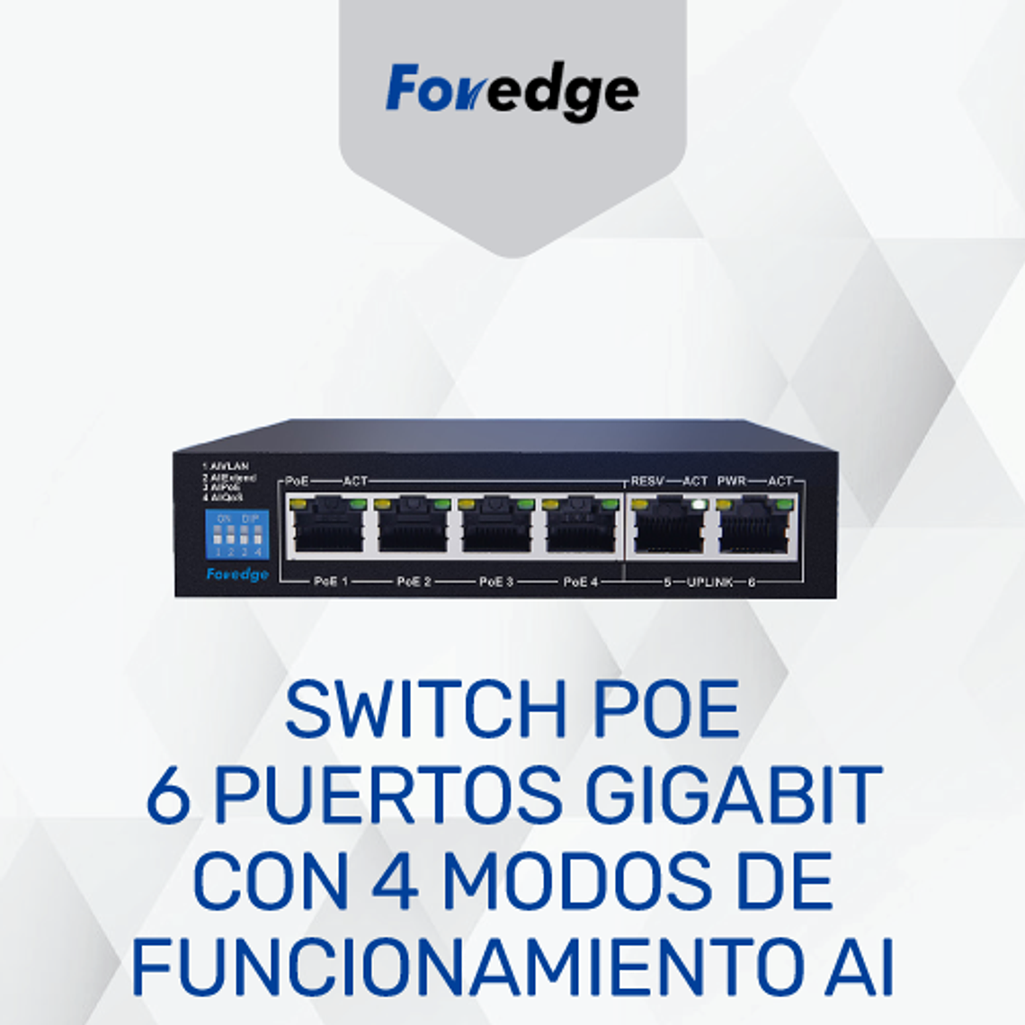 Switch PoE Gigabit AI de 6 puertos 8