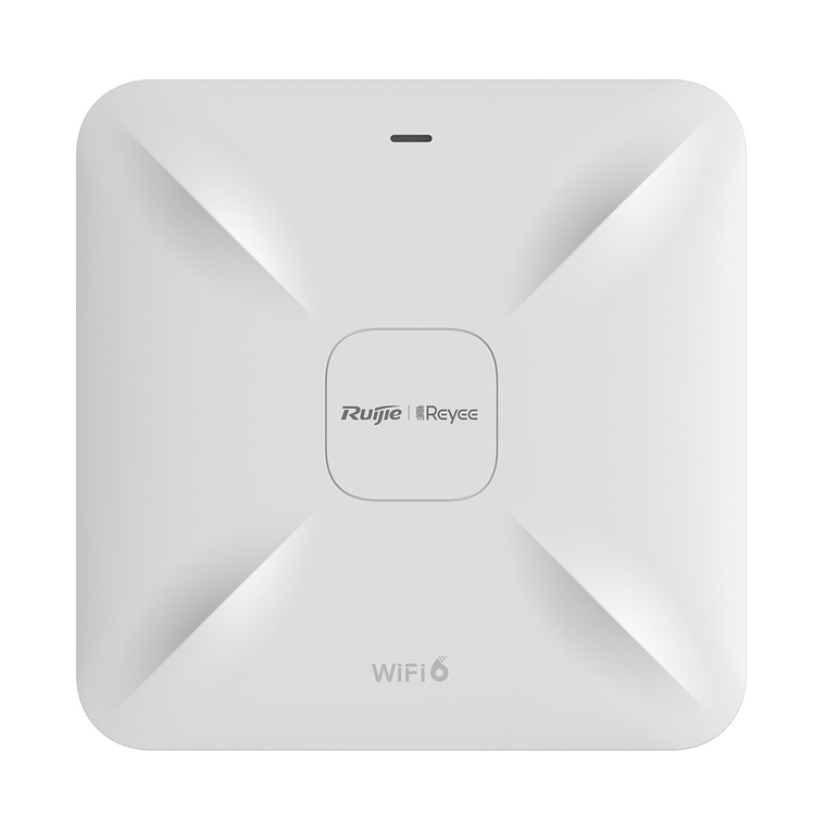 Punto de acceso Wi-Fi 6 de techo para interior 360°, doble banda, 1775 Mbps, hasta 512 usuarios, 2 puertos GE, portal cautivo standalone, soporta Mesh 1