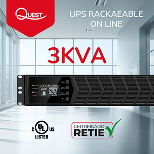 UPS ONLINE 3KVA, MONOFASICA RACKEABLE