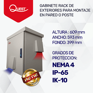 Gabinete Rack de Exteriores para Montaje en Poste | NEMA 4