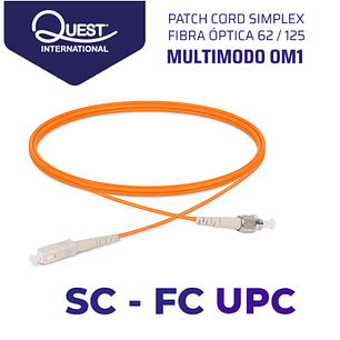Patch Cords Simplex  Multimodo 62 / 125 SC-FC