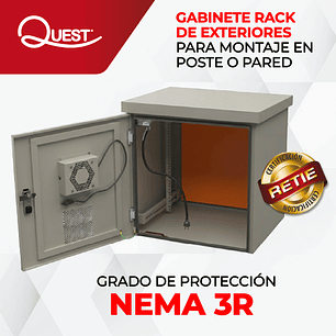 Gabinete Rack de Exteriores para Montaje en Poste de 12U NEMA 3R