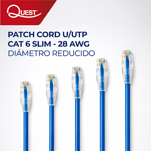 Patch Cord Cat 6 Slim 28 AWG - Diámetro Reducido
