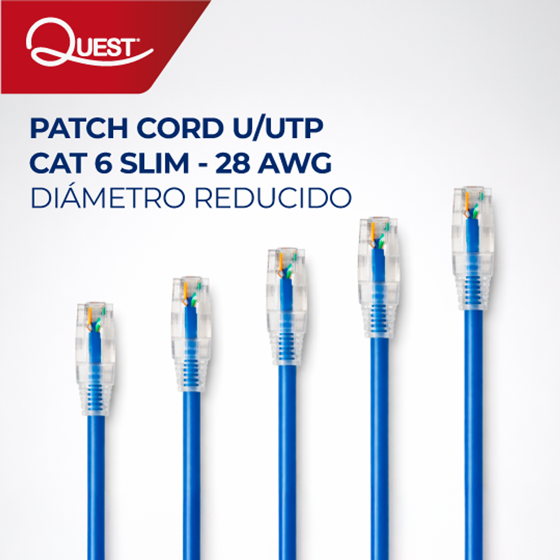 Patch Cord Cat 6 Slim 28 AWG - Diámetro Reducido 1