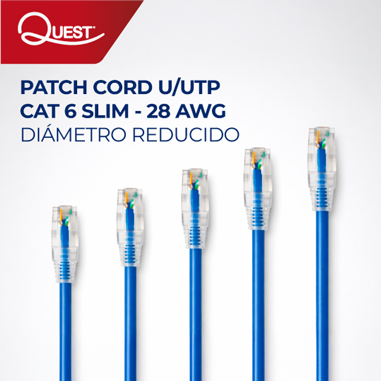 Patch Cord Cat 6 Slim 28 AWG - Diámetro Reducido 1