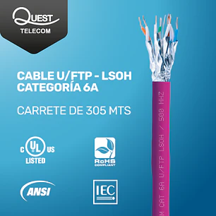 Cable U/FTP Categoría 6A - 305 metros