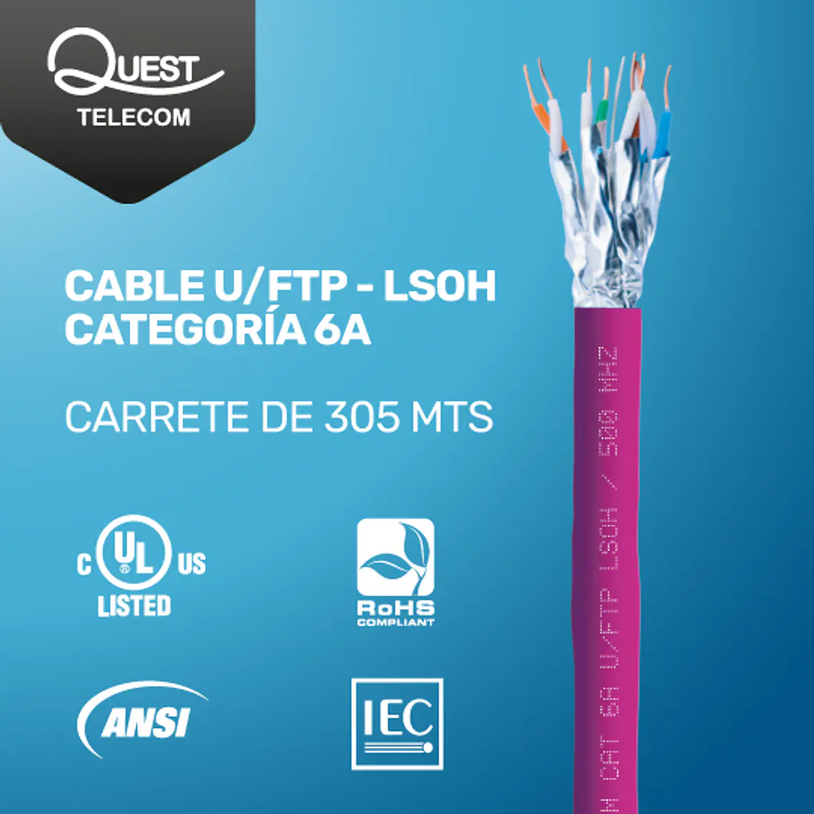 Cable U/FTP Categoría 6A - 305 metros 1