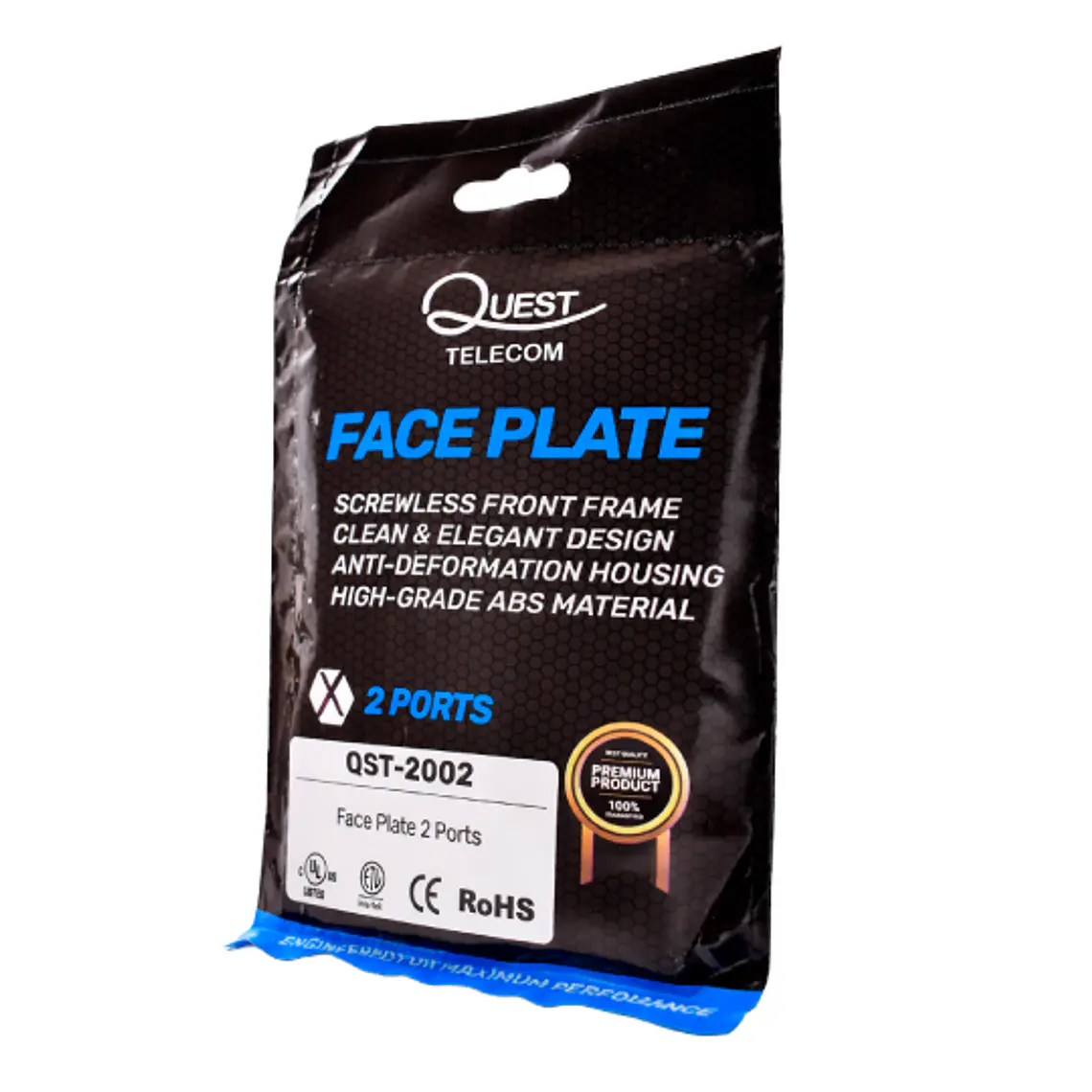 Placa de Pared ( Face Plate ) para Jack RJ-45 tipo Keystone de 2 Puertos 4