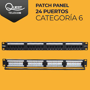 Patch Panel 24 Puertos Cat6 | Cumple Norma, Fácil Instalación y Alta Durabilidad