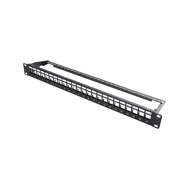 Patch Panel Modular Blindado de 24 Puertos Cat 6A 2