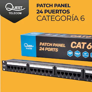 Patch Panel 24 Puertos Cat6 | Cumple Norma, Fácil Instalación y Alta Durabilidad