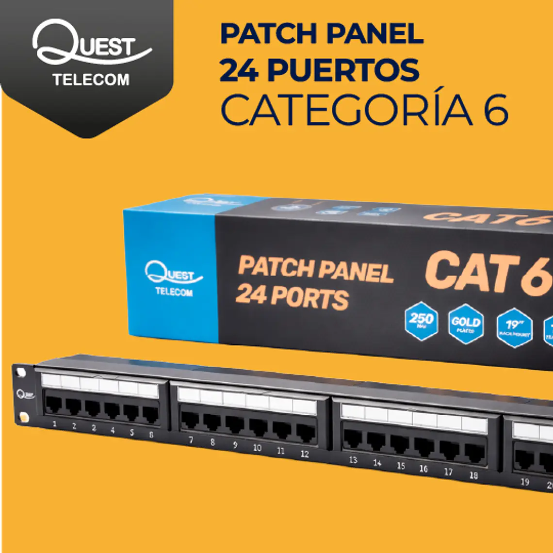 Patch Panel 24 Puertos Cat6 | Cumple Norma, Fácil Instalación y Alta Durabilidad 1