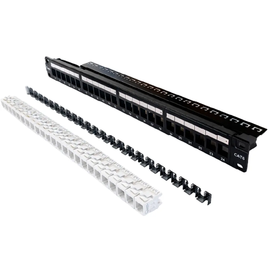 Patch Panel Modular 24 Puertos Cat6 Quest - QST-1624M | Garantía 10 años 2