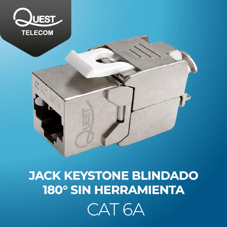 Jack Keystone CAT6A FTP Blindado 180° - Terminación Sin Herramientas 1